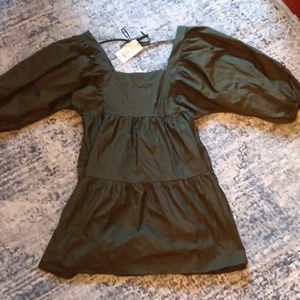 A New Day - Green Puffed Sleeve Dress